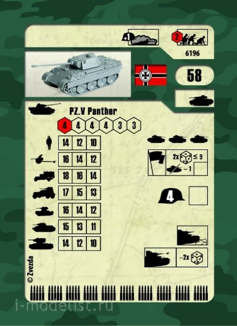 6196 Звезда 1/100 Немецкий танк