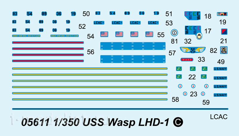 05611 Трубач 1/350 Многоцелевой десантный корабль ВМС США Wasp LHD-1