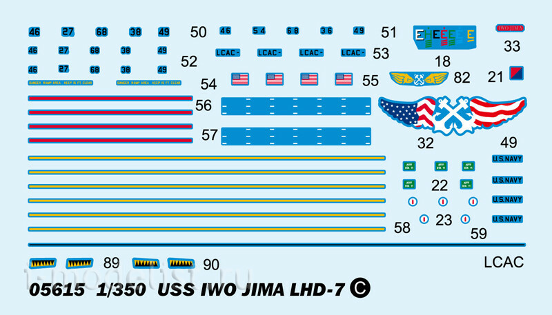 05615 Трубач 1/350 USS Iwo Jima LHD-7